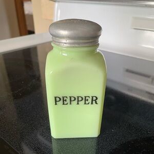 Antique, jadeite Pepper shaker